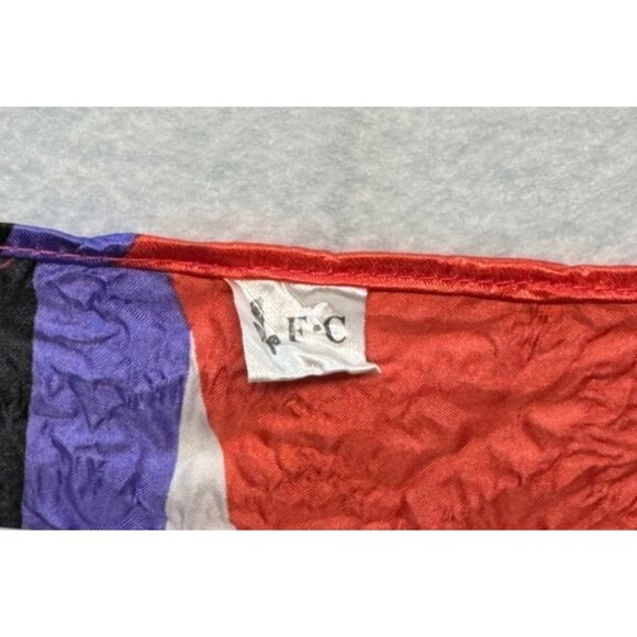 Colorful Multicolor Crinkle Shrug Top Abstract Pattern & Short Sleeves By F.C - Picture 2 of 8